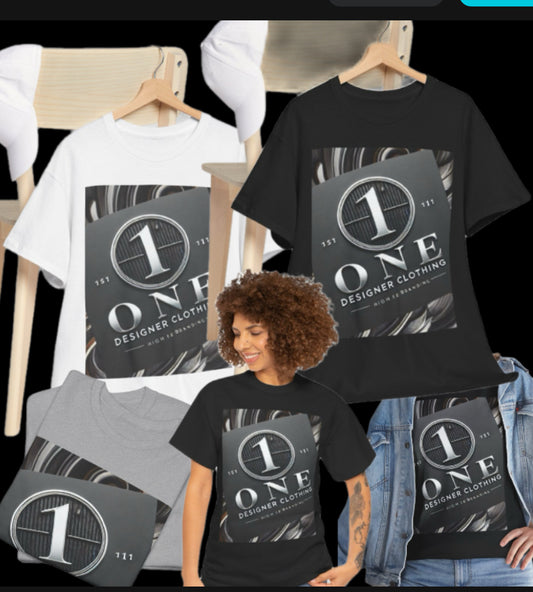 “ONE Designer Clothing Premium Graphic T-Shirt – Luxury Streetwear with Bold Front & Intricate Back Design for a Timeless Statement Look.”