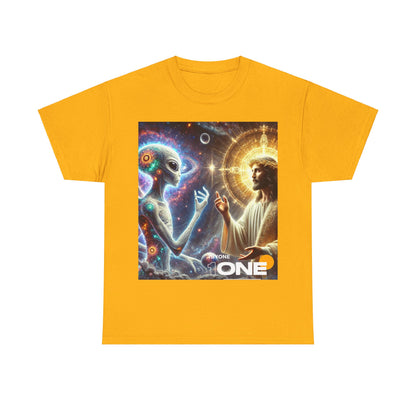 1ByOne 1 By One cosmic Alien Jesus Design TShirt Bold Spiritual Art Unique Fashion Cosmic Enthusiasts Premium Cotton High Quality Apparel Shop Online”