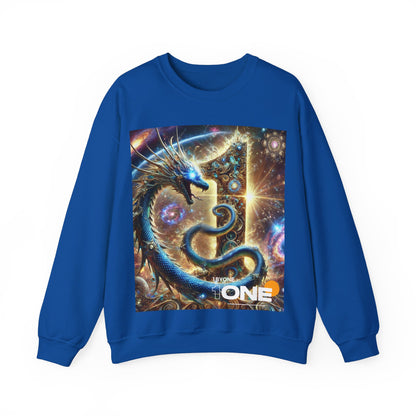 1ByOne Cosmic Dragon SweatShirt – Bold Space Fantasy Design, Premium Graphic Tee for Gamers, Sci-Fi Lovers, & Fantasy Enthusiasts