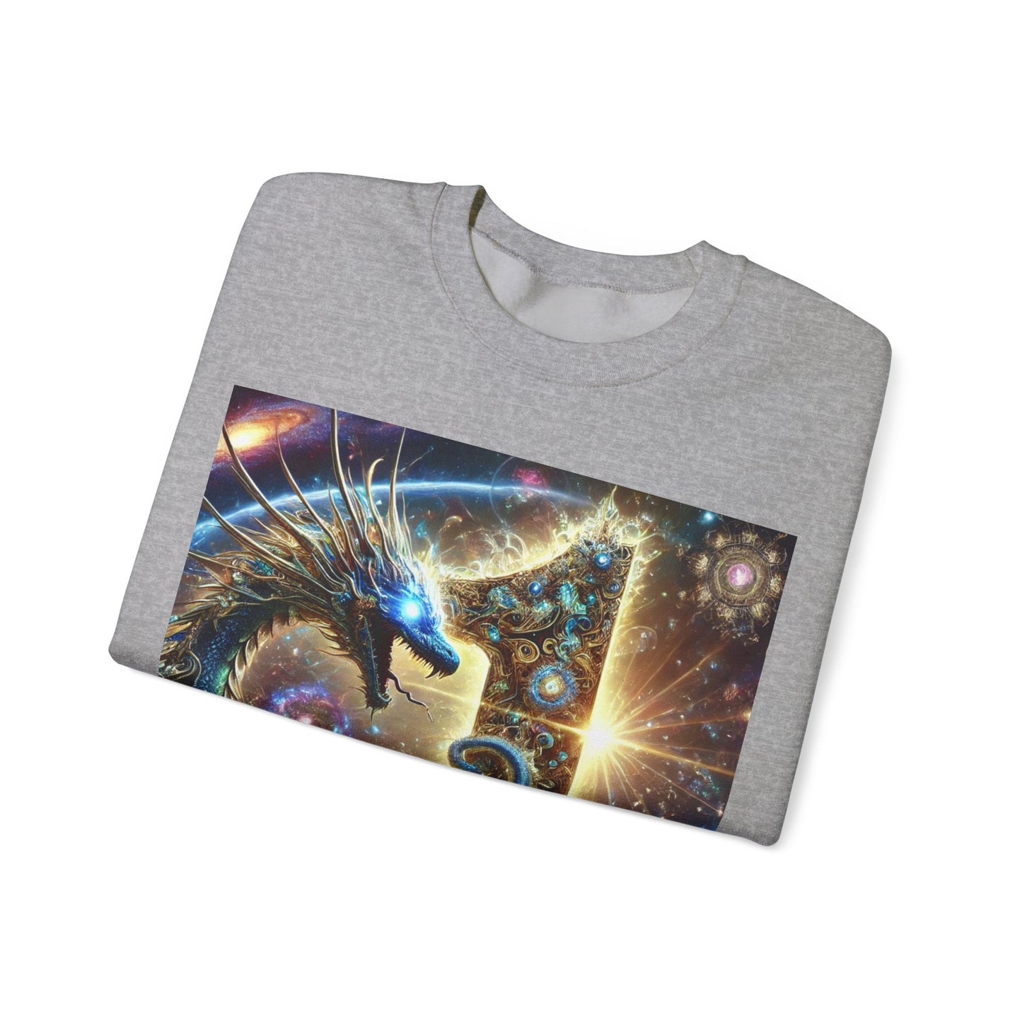 1ByOne Cosmic Dragon SweatShirt – Bold Space Fantasy Design, Premium Graphic Tee for Gamers, Sci-Fi Lovers, & Fantasy Enthusiasts