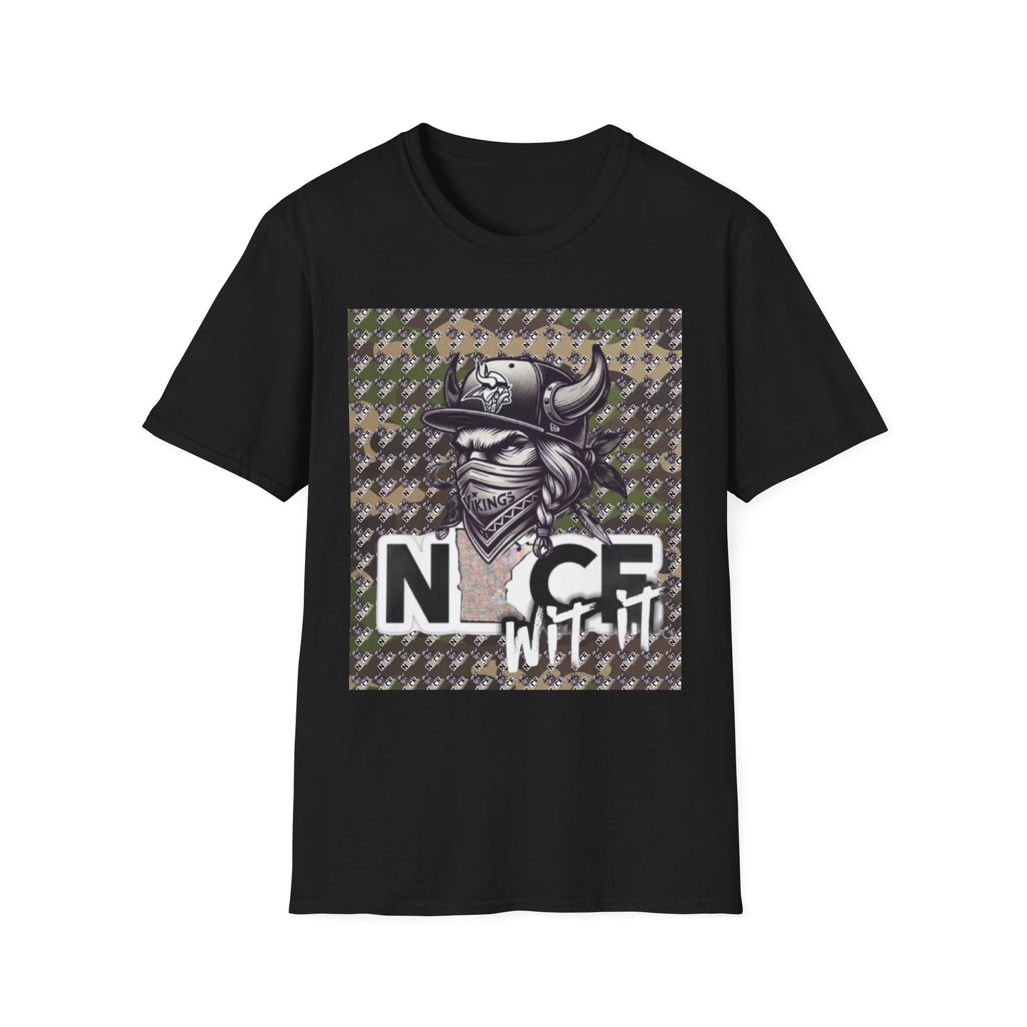 Camo T-Shirt - Trendy Mn Nice Wit It Minnesota Viking Masked Up Design