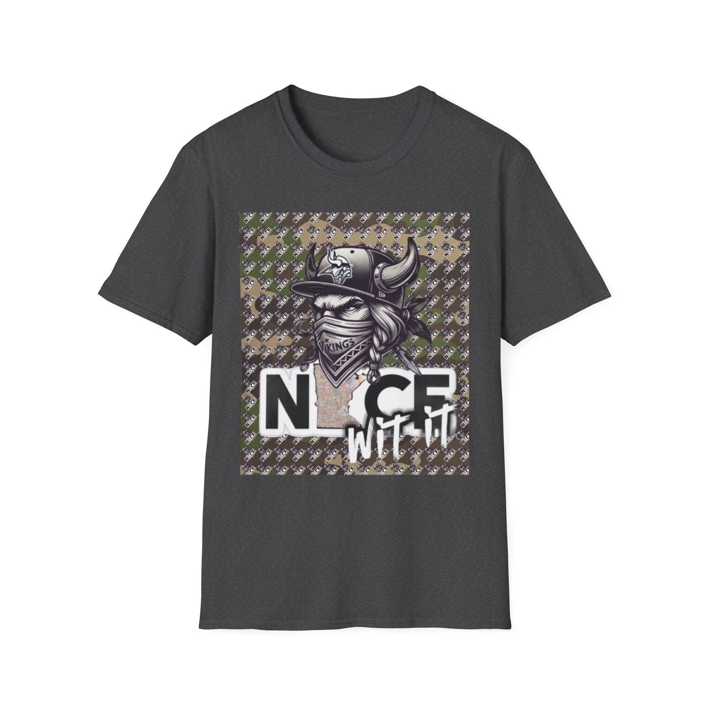 Camo T-Shirt - Trendy Mn Nice Wit It Minnesota Viking Masked Up Design