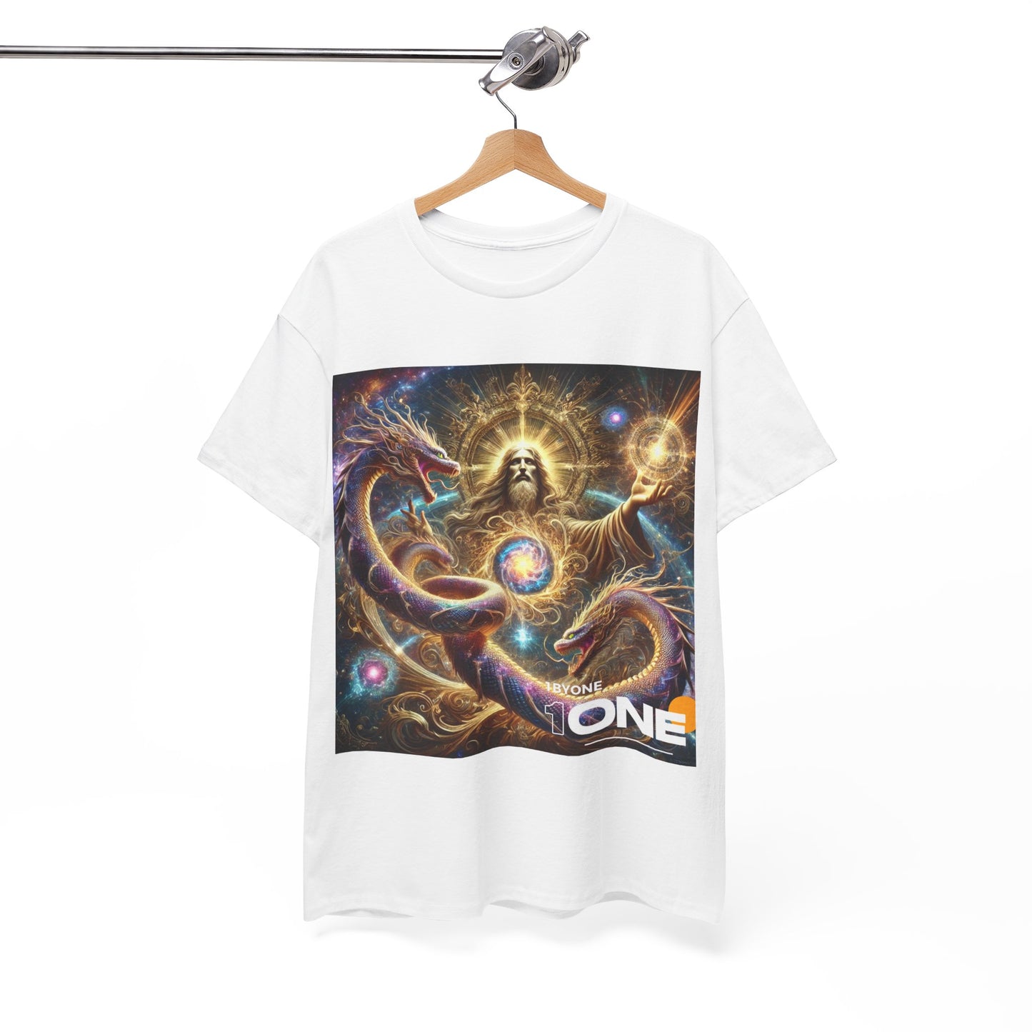 1One T Shirt “Cosmic Snake Jesus Design TShirt Bold Spiritual Art Unique Fashion Cosmic Enthusiasts Premium Cotton High Quality Apparel Shop Online”