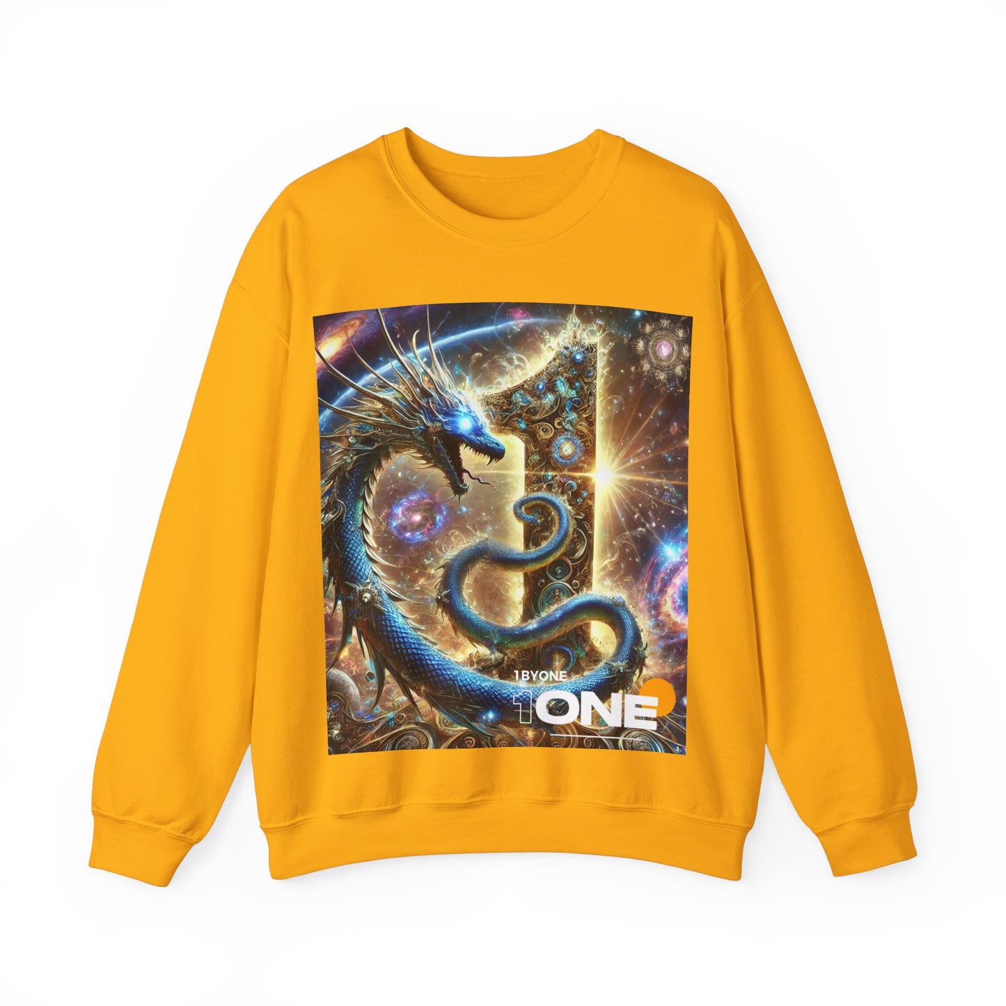 1ByOne Cosmic Dragon SweatShirt – Bold Space Fantasy Design, Premium Graphic Tee for Gamers, Sci-Fi Lovers, & Fantasy Enthusiasts