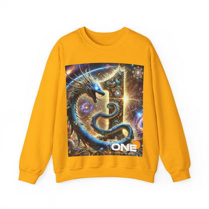 1ByOne Cosmic Dragon SweatShirt – Bold Space Fantasy Design, Premium Graphic Tee for Gamers, Sci-Fi Lovers, & Fantasy Enthusiasts