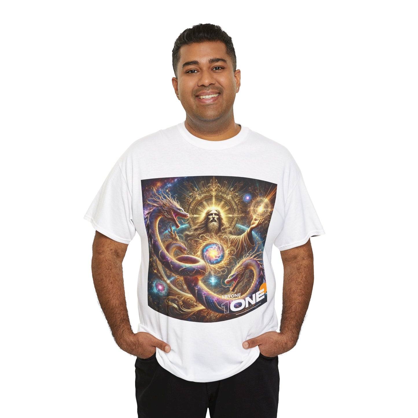 1One T Shirt “Cosmic Snake Jesus Design TShirt Bold Spiritual Art Unique Fashion Cosmic Enthusiasts Premium Cotton High Quality Apparel Shop Online”