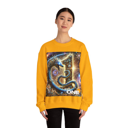 1ByOne Cosmic Dragon SweatShirt – Bold Space Fantasy Design, Premium Graphic Tee for Gamers, Sci-Fi Lovers, & Fantasy Enthusiasts