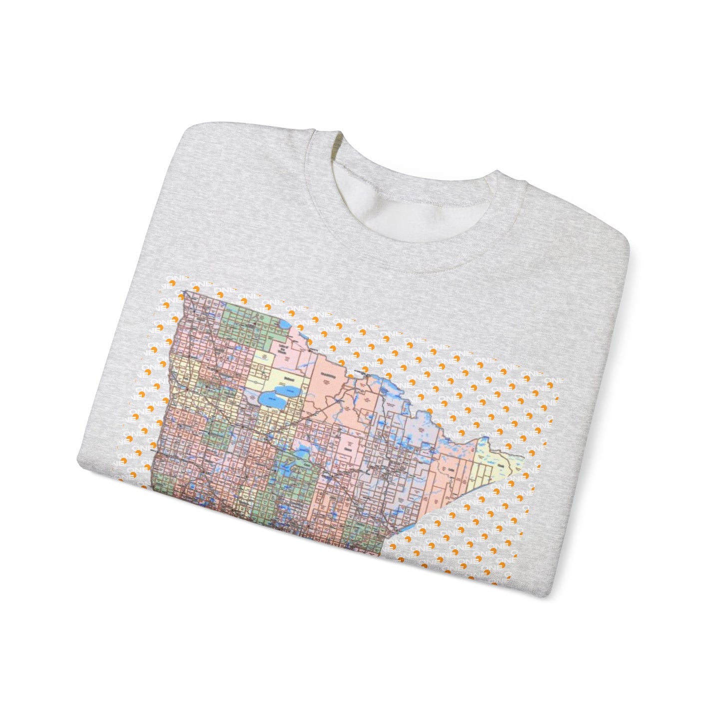 1One Minnesota Map Sweatshirt Retro State Pride Design, Premium Streetwear Unique Gift Idea for Travelers and Locals