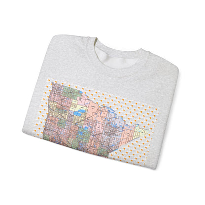 1One Minnesota Map Sweatshirt Retro State Pride Design, Premium Streetwear Unique Gift Idea for Travelers and Locals