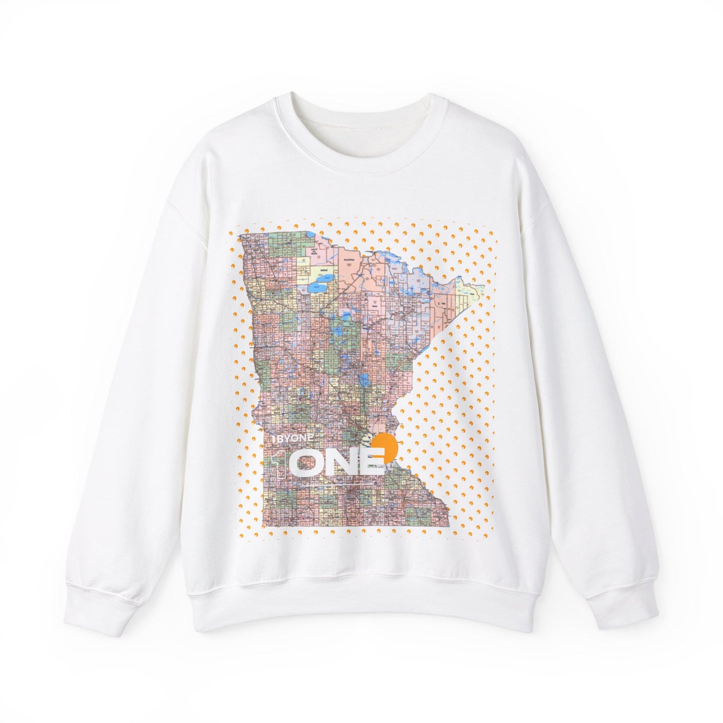 1One Minnesota Map Sweatshirt Retro State Pride Design, Premium Streetwear Unique Gift Idea for Travelers and Locals