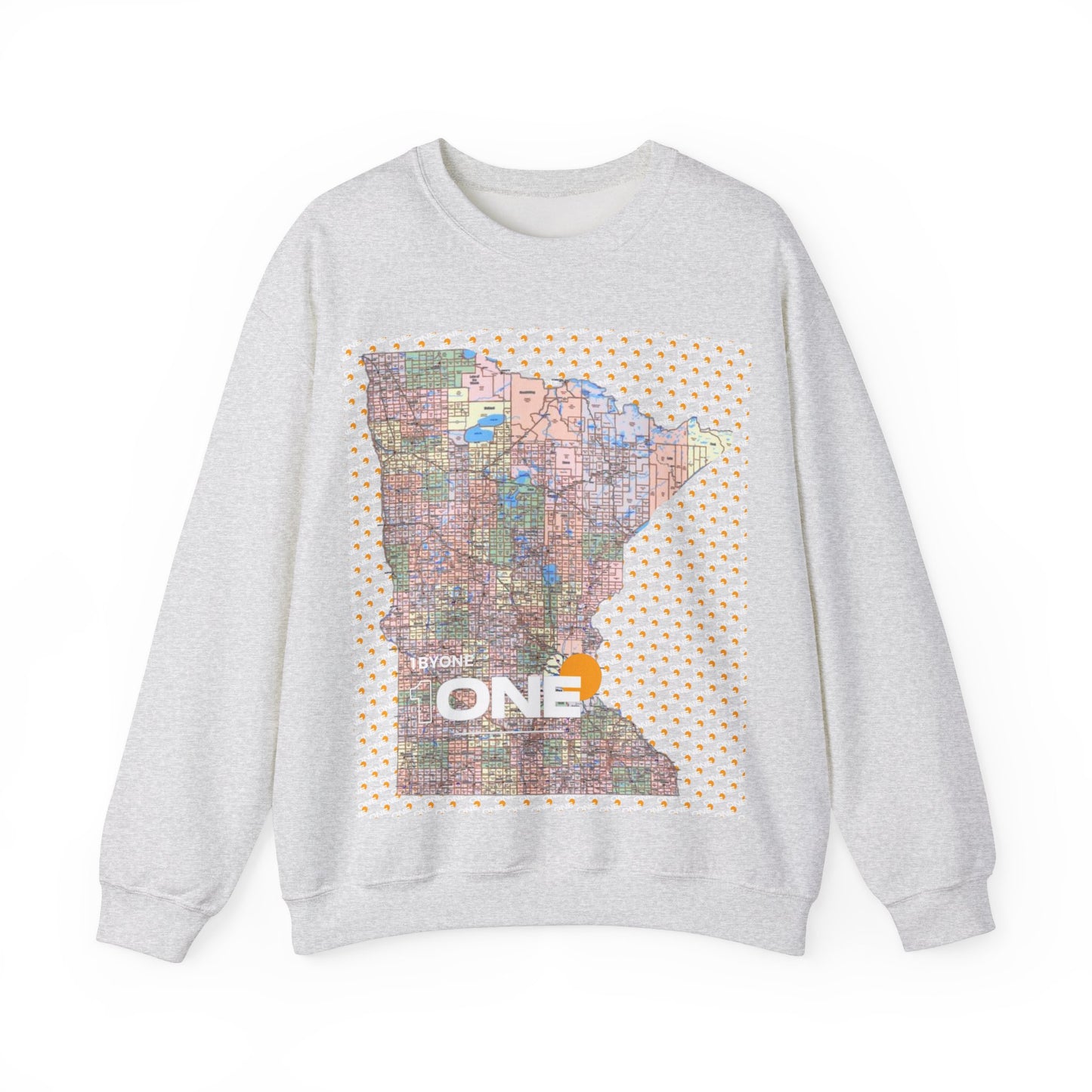 1One Minnesota Map Sweatshirt Retro State Pride Design, Premium Streetwear Unique Gift Idea for Travelers and Locals