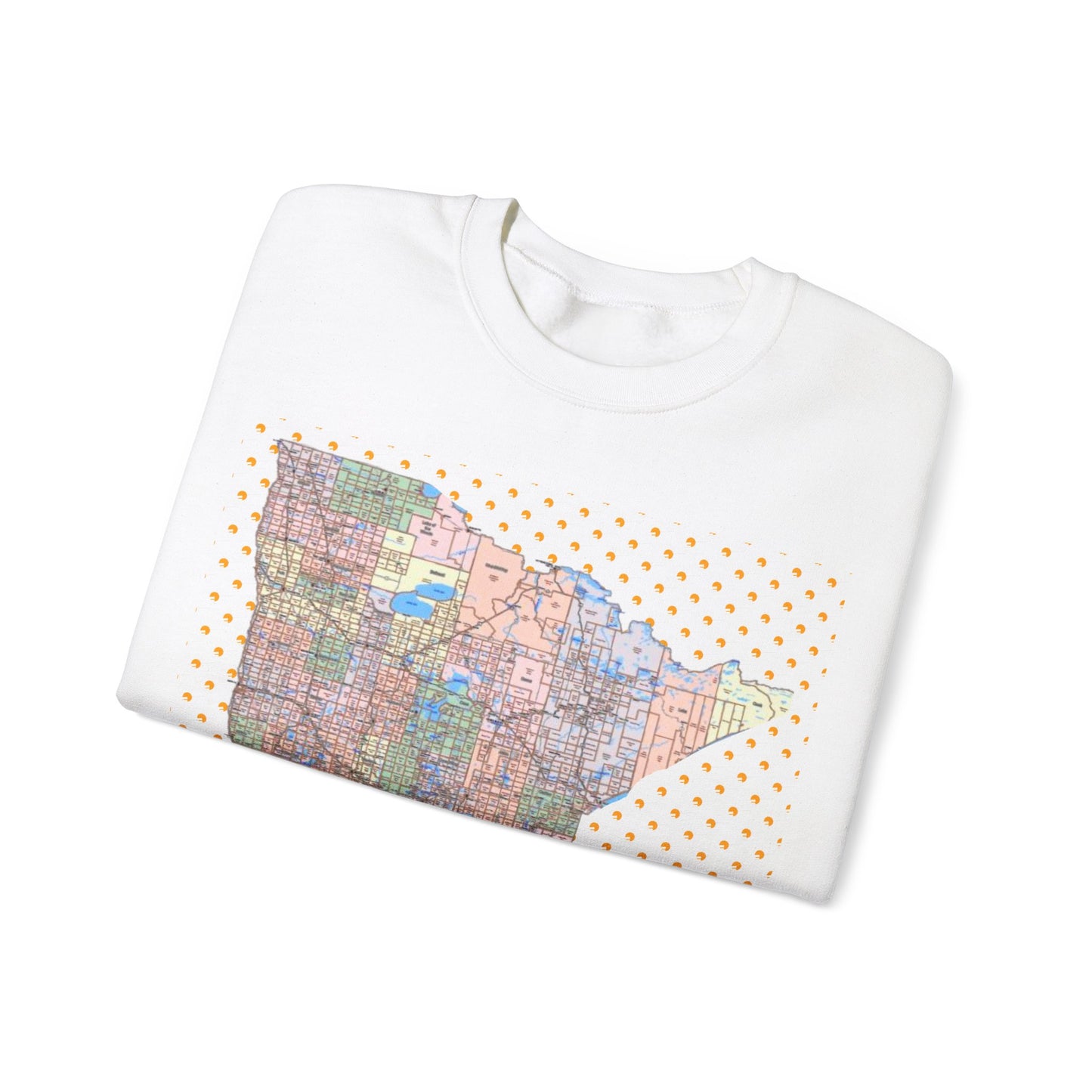 1One Minnesota Map Sweatshirt Retro State Pride Design, Premium Streetwear Unique Gift Idea for Travelers and Locals