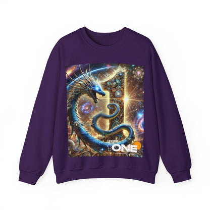 1ByOne Cosmic Dragon SweatShirt – Bold Space Fantasy Design, Premium Graphic Tee for Gamers, Sci-Fi Lovers, & Fantasy Enthusiasts