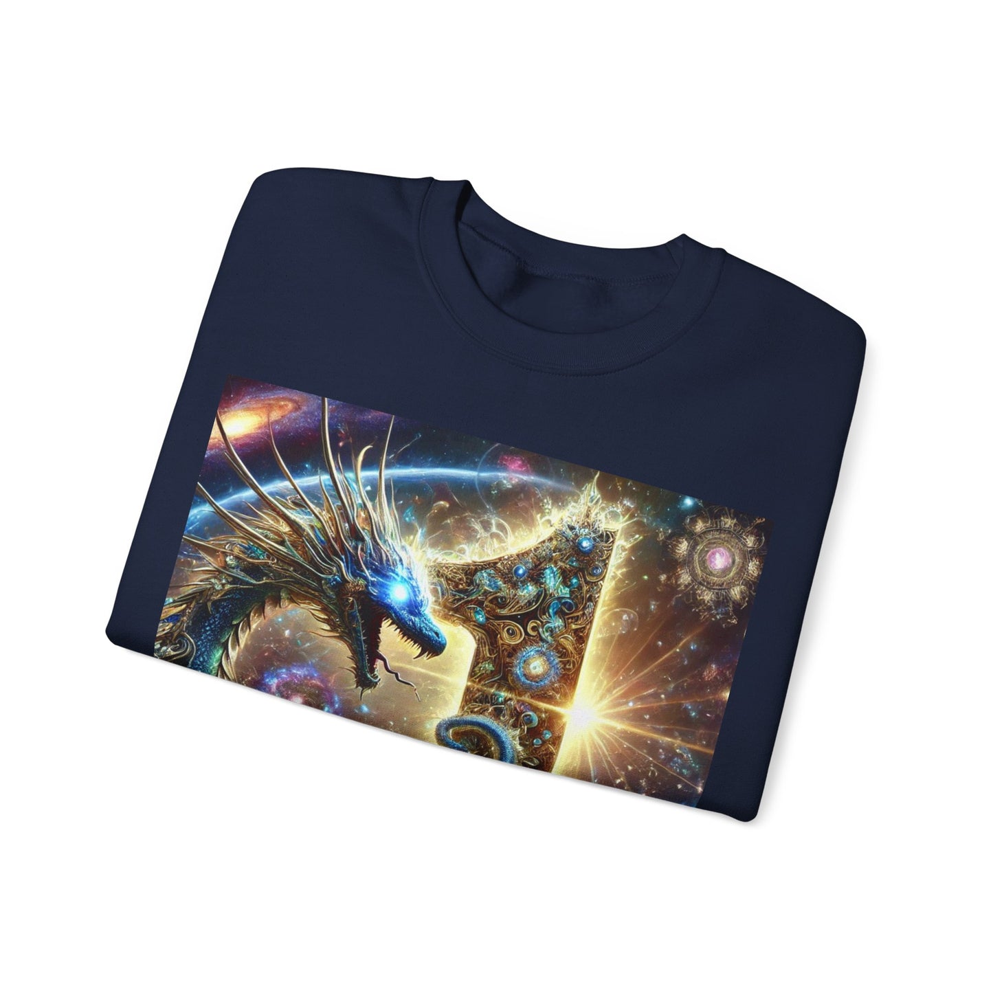 1ByOne Cosmic Dragon SweatShirt – Bold Space Fantasy Design, Premium Graphic Tee for Gamers, Sci-Fi Lovers, & Fantasy Enthusiasts