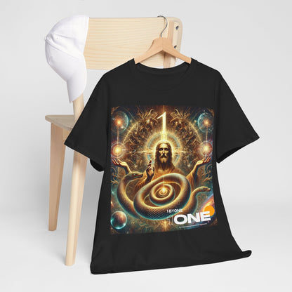 1 By One 1ByOne Delivery 1-2 Days  Cosmic Snake Jesus Design TShirt Bold Spiritual Art Unique Fashion Cosmic Enthusiasts Premium Cotton High Quality Apparel Shop Online”