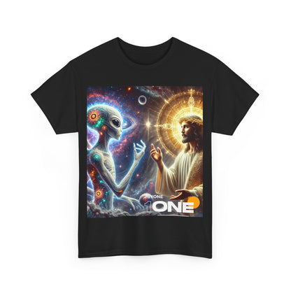 1ByOne 1 By One cosmic Alien Jesus Design TShirt Bold Spiritual Art Unique Fashion Cosmic Enthusiasts Premium Cotton High Quality Apparel Shop Online”