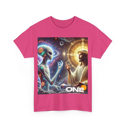 1ByOne 1 By One cosmic Alien Jesus Design TShirt Bold Spiritual Art Unique Fashion Cosmic Enthusiasts Premium Cotton High Quality Apparel Shop Online”