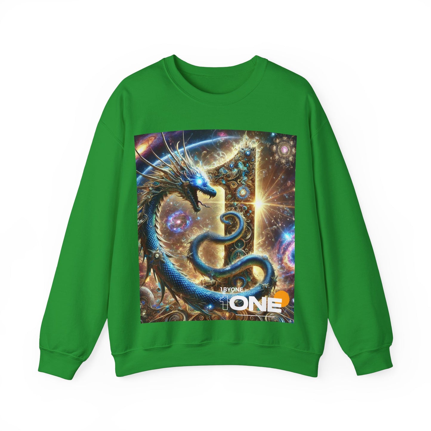 1ByOne Cosmic Dragon SweatShirt – Bold Space Fantasy Design, Premium Graphic Tee for Gamers, Sci-Fi Lovers, & Fantasy Enthusiasts