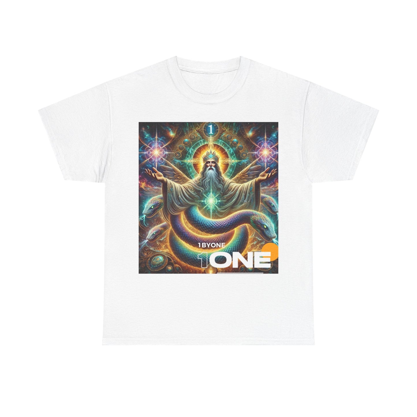 “Cosmic Snake Jesus Design TShirt Bold Spiritual Art Unique Fashion Cosmic Enthusiasts Premium Cotton High Quality Apparel Shop Online”