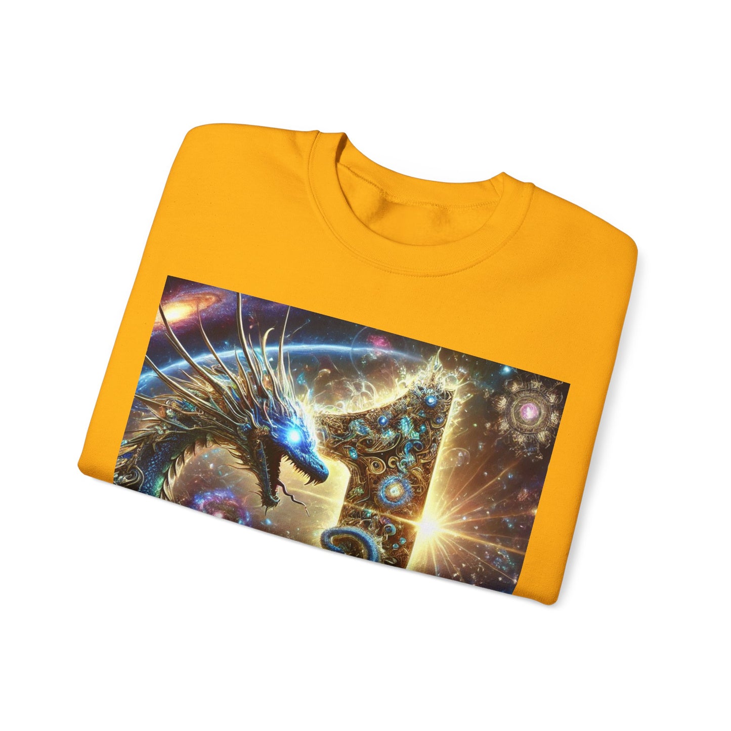 1ByOne Cosmic Dragon SweatShirt – Bold Space Fantasy Design, Premium Graphic Tee for Gamers, Sci-Fi Lovers, & Fantasy Enthusiasts