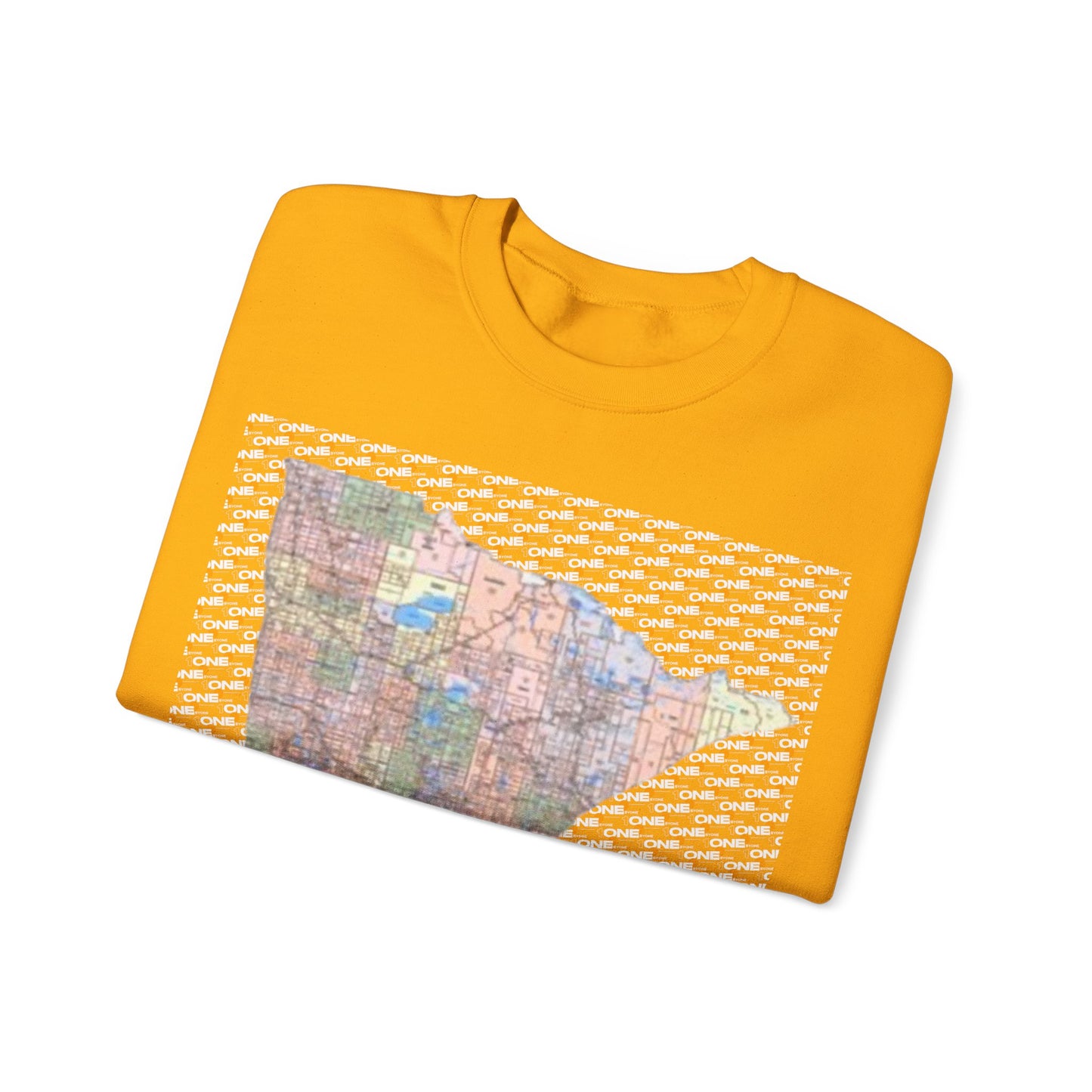 1One 1ByOne 1 By One Minnesota Map Sweatshirt Retro State Pride Design, Premium Streetwear Unique Gift Idea for Travelers and Locals