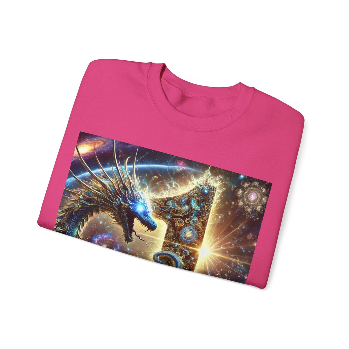 1ByOne Cosmic Dragon SweatShirt – Bold Space Fantasy Design, Premium Graphic Tee for Gamers, Sci-Fi Lovers, & Fantasy Enthusiasts