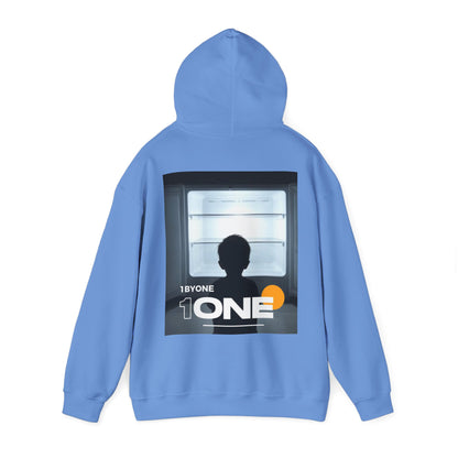 Front & Back Hoodie Boy Staring At Empty Fridge  Thought-Provoking Art, Premium Streetwear, Unique Gift Idea  Designed by 1ByOne