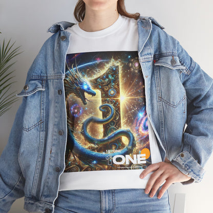 1ByOne Cosmic Dragon T-Shirt – Bold Space Fantasy Design, Premium Graphic Tee for Gamers, Sci-Fi Lovers, & Fantasy Enthusiast 1 By One 1ByOne T Shirt Express Delivery 1-2 Days