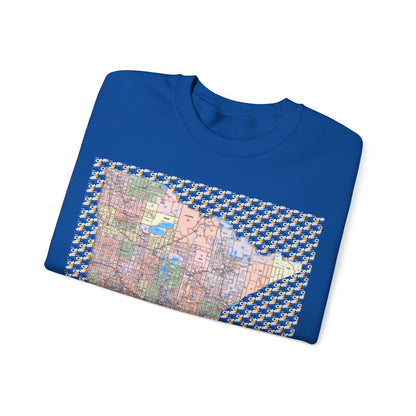 1One Minnesota Map Sweatshirt Retro State Pride Design, Premium Streetwear Unique Gift Idea for Travelers and Locals