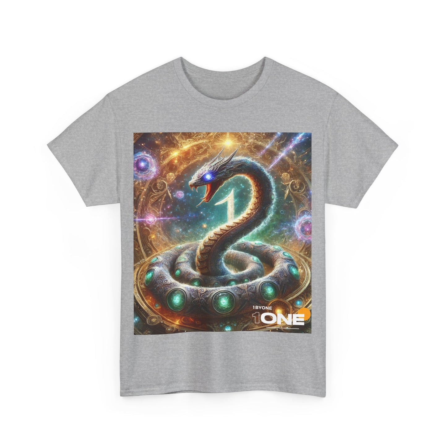 1ByOne 1 By One Cosmic Dragon T-Shirt – Bold Space Fantasy Design, Premium Graphic Tee for Gamers, Sci-Fi Lovers, & Fantasy Enthusiasts