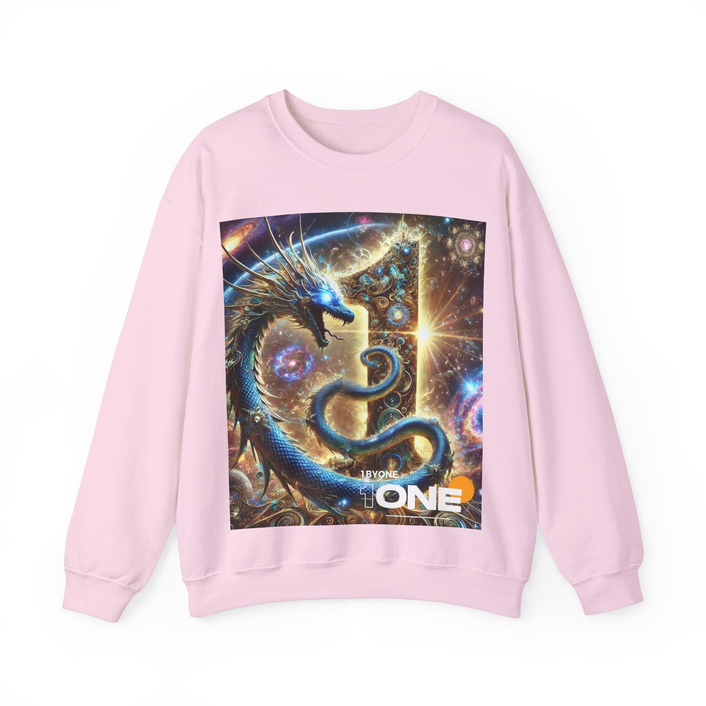 1ByOne Cosmic Dragon SweatShirt – Bold Space Fantasy Design, Premium Graphic Tee for Gamers, Sci-Fi Lovers, & Fantasy Enthusiasts