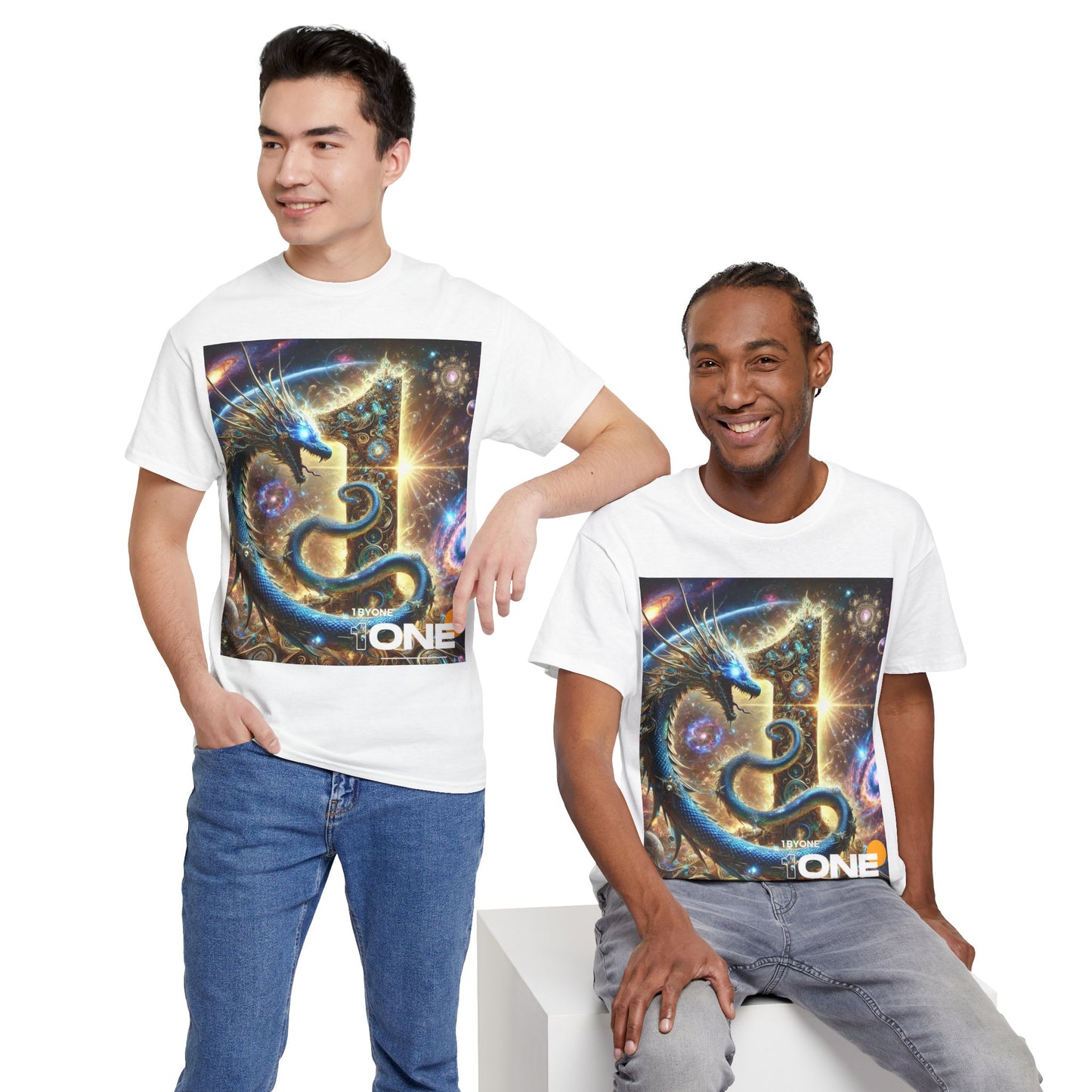 1ByOne Cosmic Dragon T-Shirt – Bold Space Fantasy Design, Premium Graphic Tee for Gamers, Sci-Fi Lovers, & Fantasy Enthusiast 1 By One 1ByOne T Shirt Express Delivery 1-2 Days