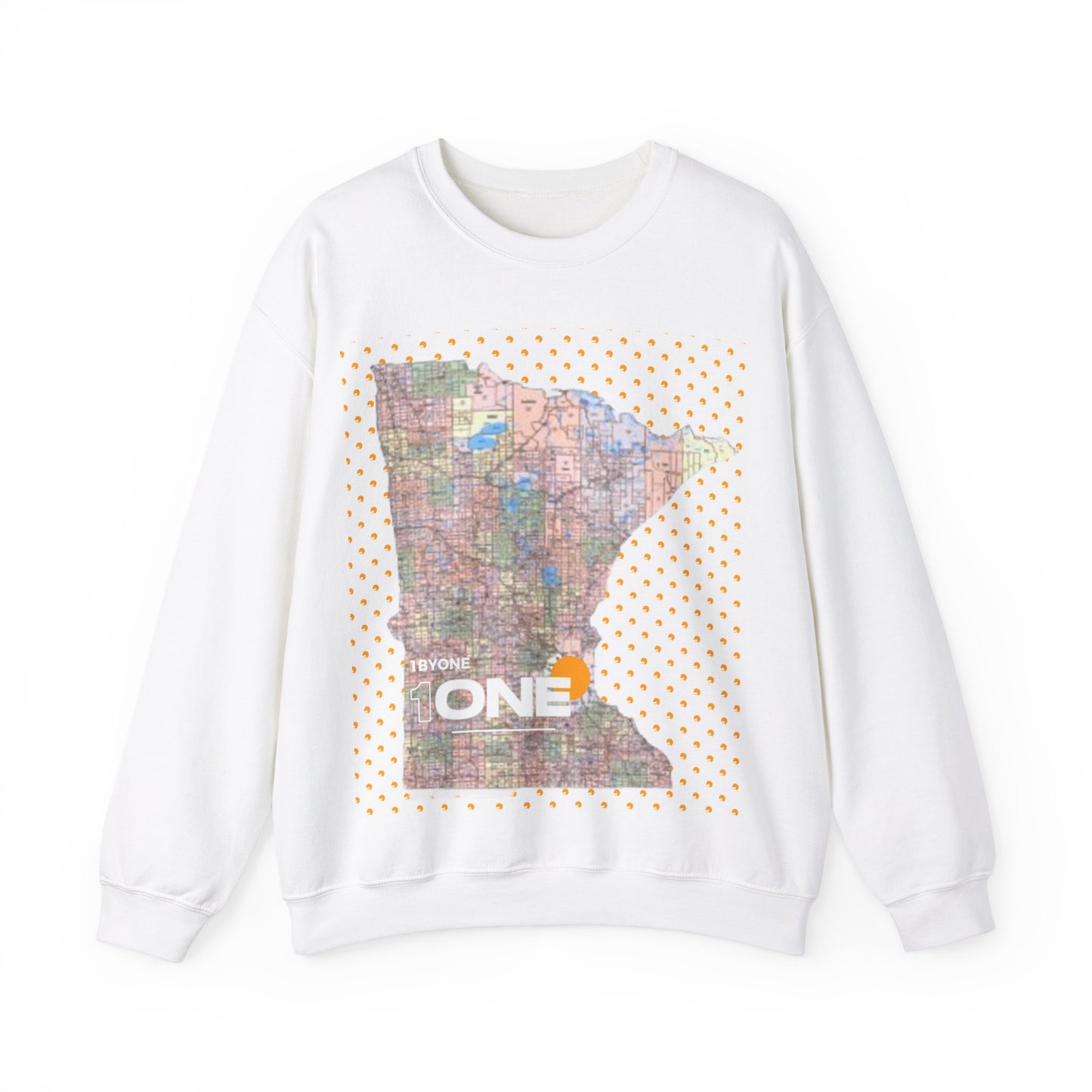 1One 1ByOne 1 By One Minnesota Map Sweatshirt Retro State Pride Design, Premium Streetwear Unique Gift Idea for Travelers and Locals