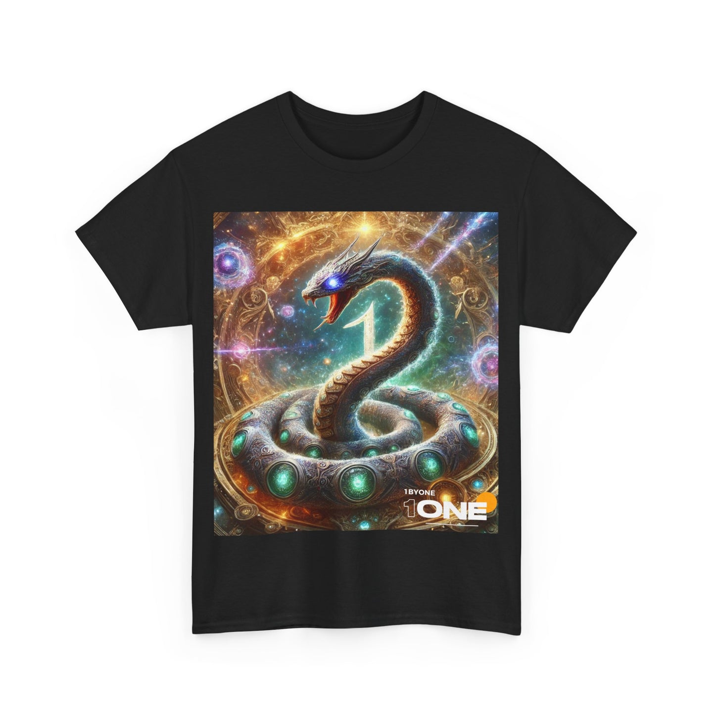 1ByOne 1 By One Cosmic Dragon T-Shirt – Bold Space Fantasy Design, Premium Graphic Tee for Gamers, Sci-Fi Lovers, & Fantasy Enthusiasts