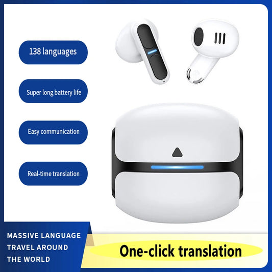 The new 138 languages smart translation headset real-time voice translator supports online and offline photo text simultaneous